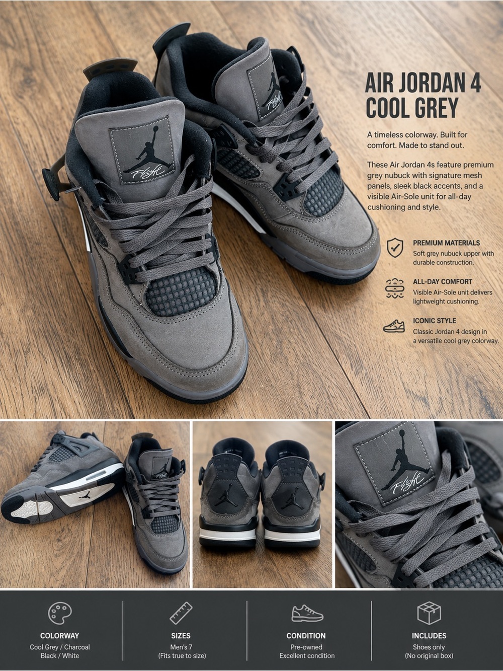 Jordan Boys Sneakers - Gray/Black